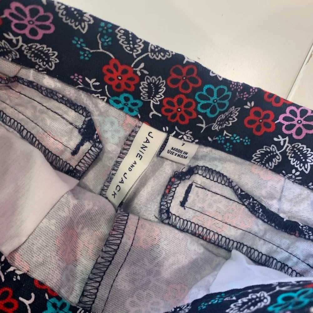 Janie and Jack girls 7 Floral Patterned Shorts summer break preppy USA